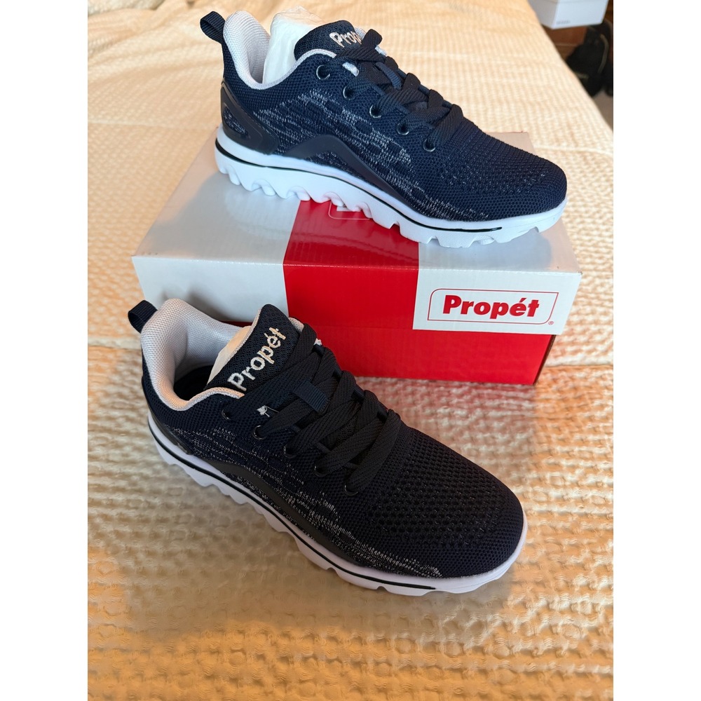 Propet TravelActiv Axial Womens Navy White Mesh Walking Sneakers WAT092M 6.5 M